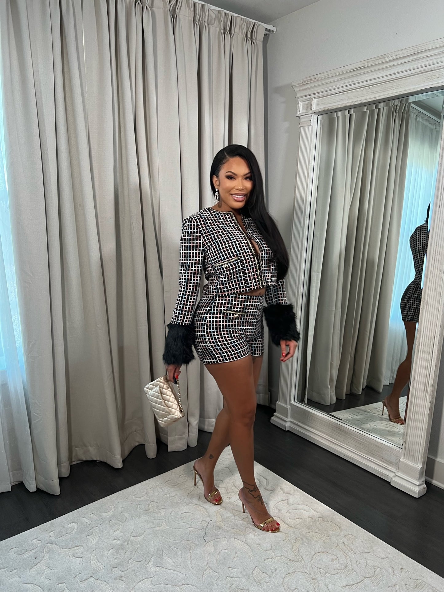 Dionee fur sleeve set