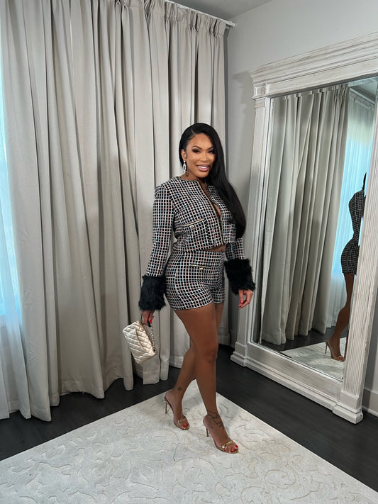 Dionee fur sleeve set